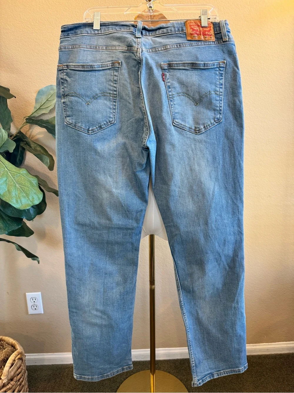Levi's 514 Jeans Men's 36x32 Blue Straight Fit Stretch Light Wash